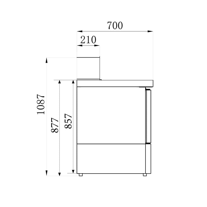 Combisteel Pizza Counter - 3 Doors - Stainless Steel - Ventilated Cooling - GN 1/1 Compatible - Temperature Range +2/+8°C - Durable Design