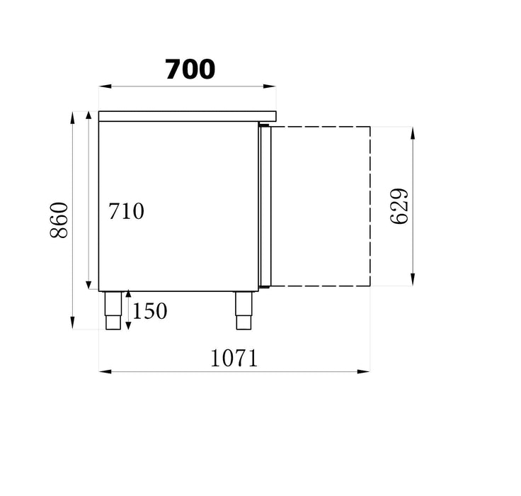 Combisteel Double Door Refrigerated Food Prep Counter 7950.008 - (850H x 1360W x 700D) Combisteel
