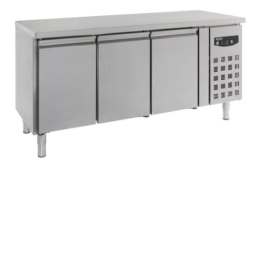 Combisteel Refrigerated Counter 3 Doors - Stainless Steel - Ventilated Cooling - +2°C to +8°C - 700mm Depth - Commercial Kitchen Essential Combisteel