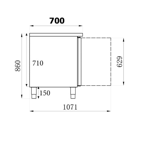 Combisteel Refrigerated Counter 3 Doors - Stainless Steel - Ventilated Cooling - +2°C to +8°C - 700mm Depth - Commercial Kitchen Essential Combisteel