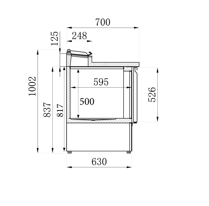 Combisteel Saladette 2 Doors 5x1/6 Gn Container