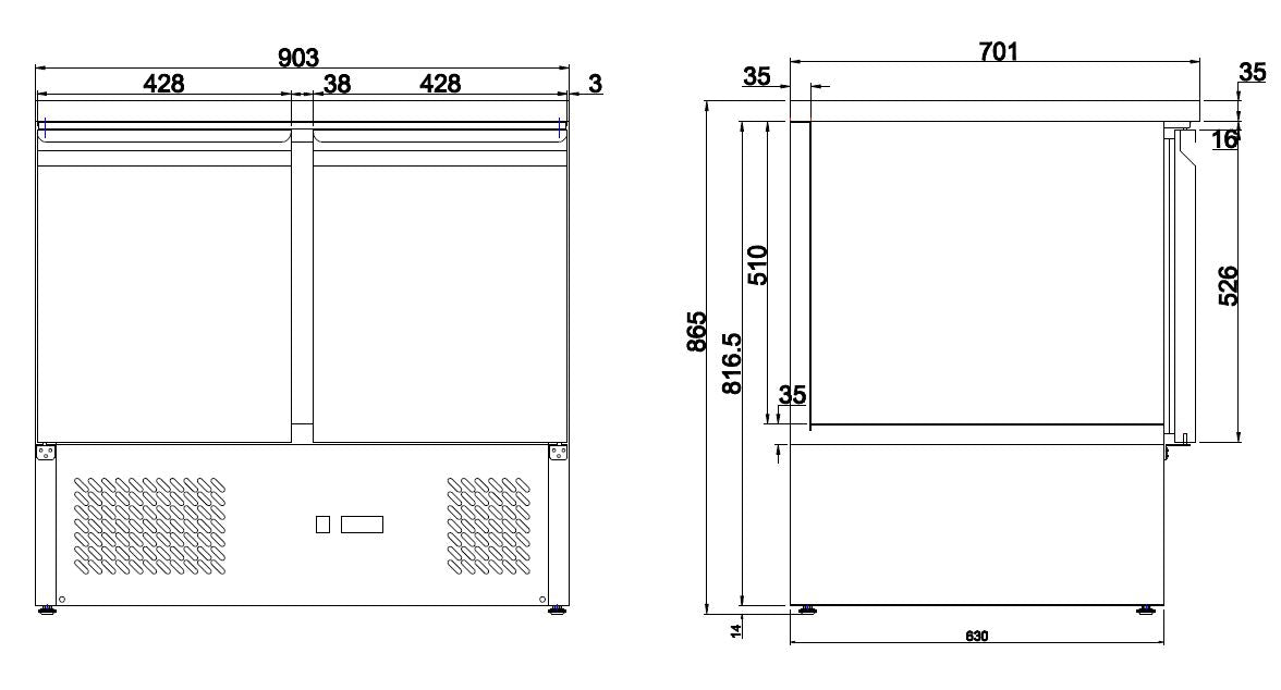 Combisteel Refrigerated Counter 2 Doors 7950.0106 Combisteel