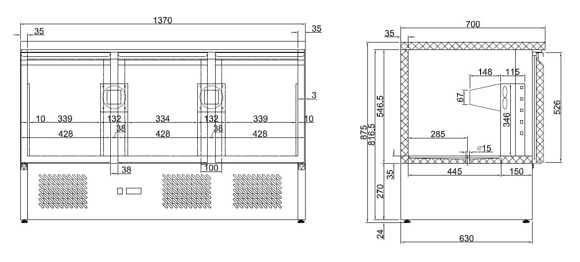 Combisteel Refrigerated Counter 3 Doors 7950.0112 Combisteel