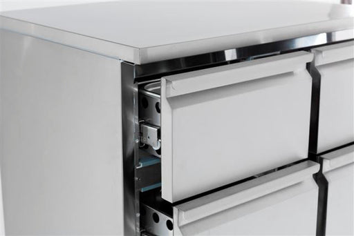 Combisteel Refrigerated Counter - 6 Drawers - Stainless Steel 18/8 - 417L Net Capacity - Ventilated Cooling - -2°C to +8°C - Energy Efficient Design Combisteel