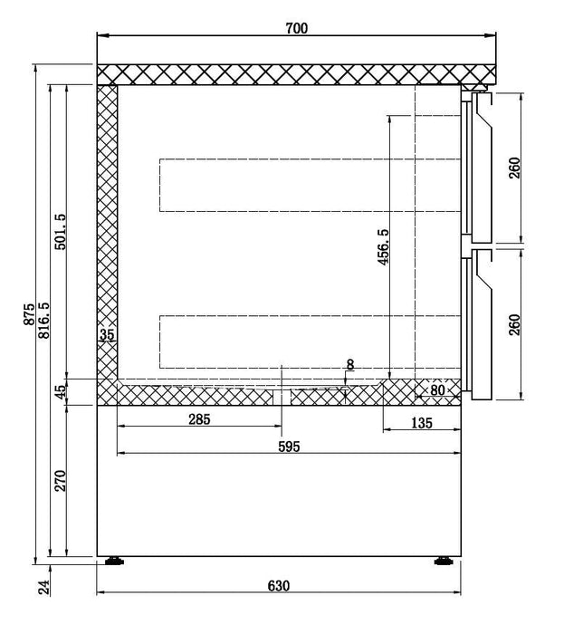 Combisteel Refrigerated Counter - 6 Drawers - Stainless Steel 18/8 - 417L Net Capacity - Ventilated Cooling - -2°C to +8°C - Energy Efficient Design Combisteel