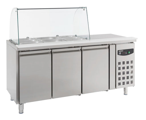 Combisteel Refrigerated Counter With Glass Cover 3 Doors - 7950.0415 Combisteel