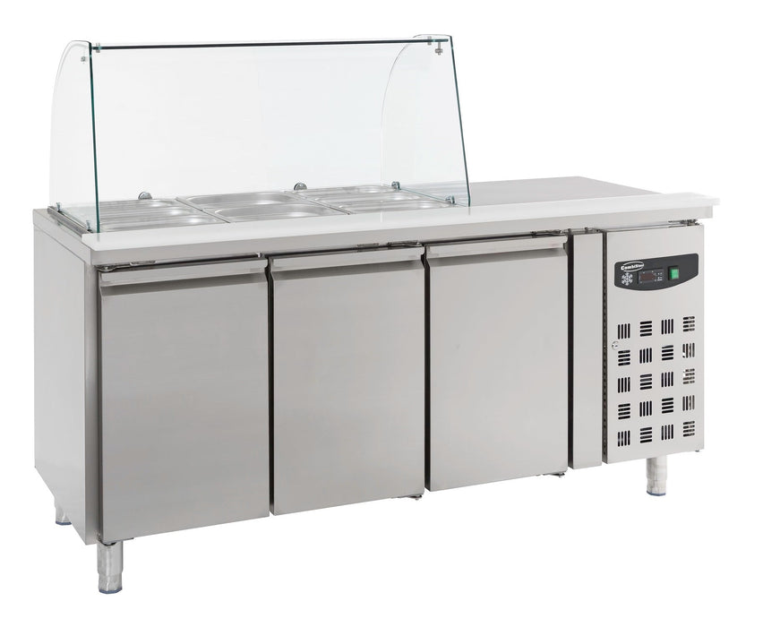 Combisteel Refrigerated Counter With Glass Cover 3 Doors - 7950.0415 Combisteel