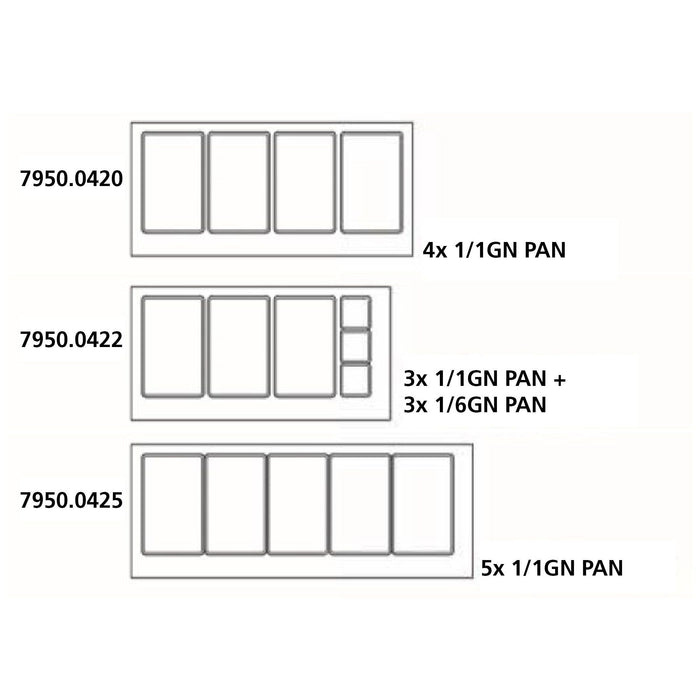 Combisteel Refrigerated Counter with Glass Cover – 3 Doors – 5x 1/1 GN Container Capacity – Stainless Steel – Energy Efficient 7950.0425 Combisteel
