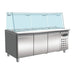 Combisteel Refrigerated Counter with Glass Cover – 3 Doors – 5x 1/1 GN Container Capacity – Stainless Steel – Energy Efficient 7950.0425 Combisteel