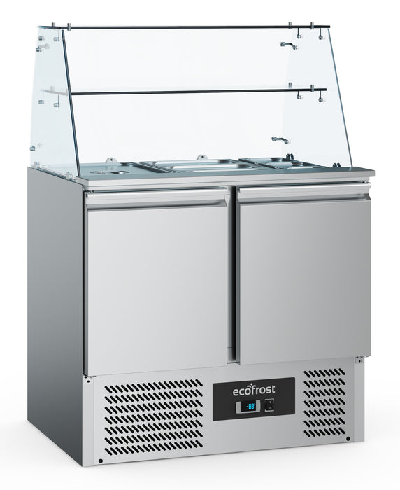 Ecofrost Refrigerated Saladette With Glass Cover 2 Doors