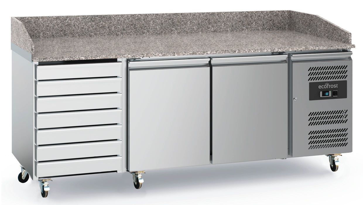 Ecofrost Pizza Counter 2 Doors 7 Drawers With Wheels