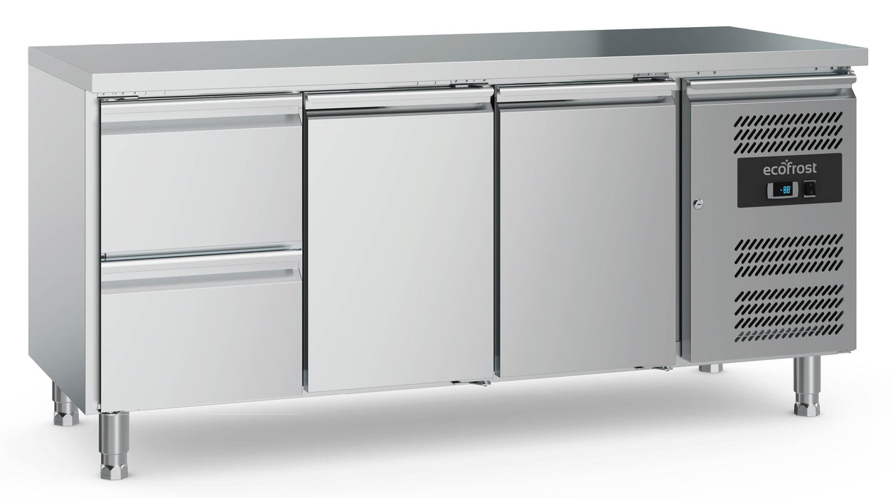 Ecofrost 700 Refrigerated Counter 2 Doors And 2 Drawers With Adjustable Feet