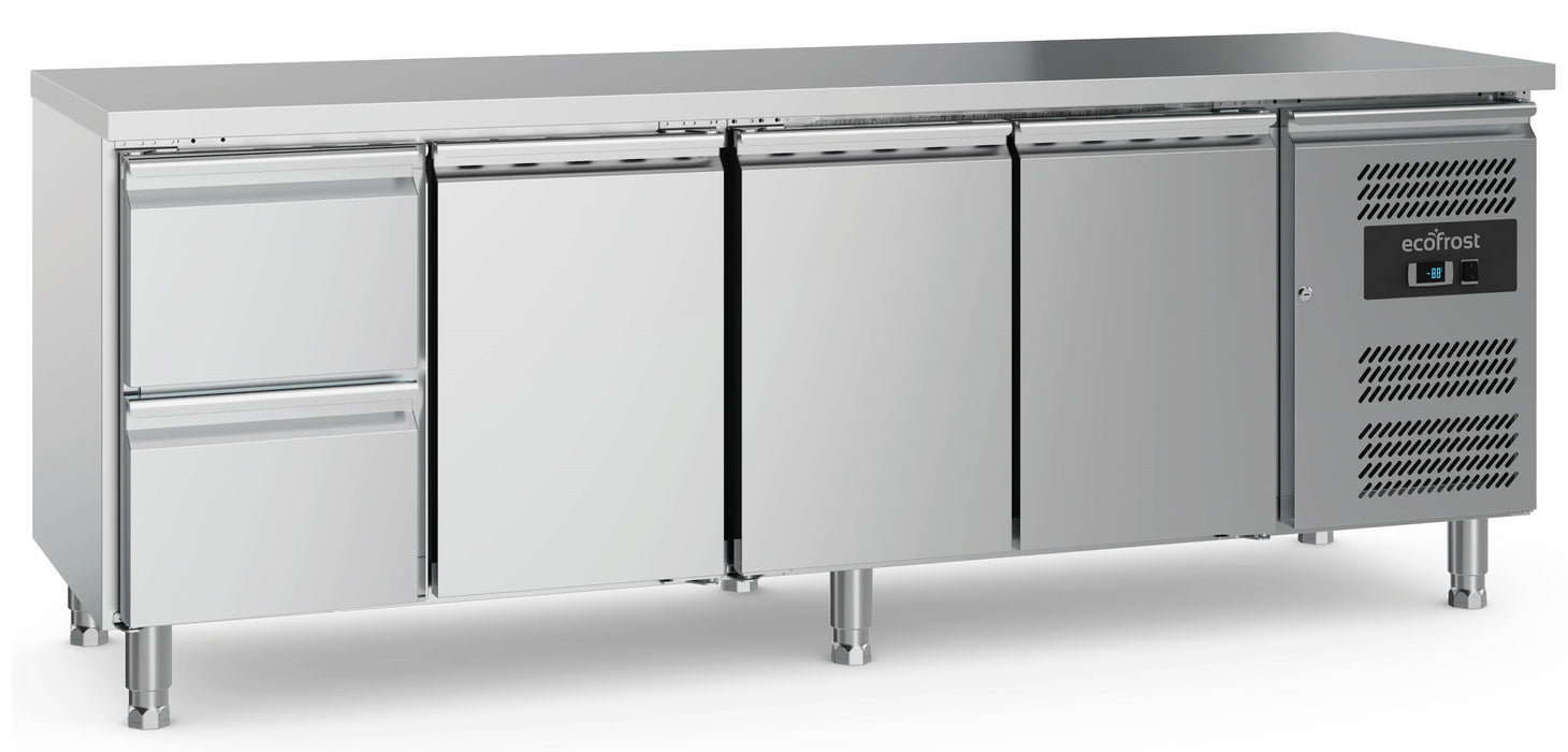 Ecofrost 700 Refrigerated Counter 3 Doors And 2 Drawers With Adjustable Feet