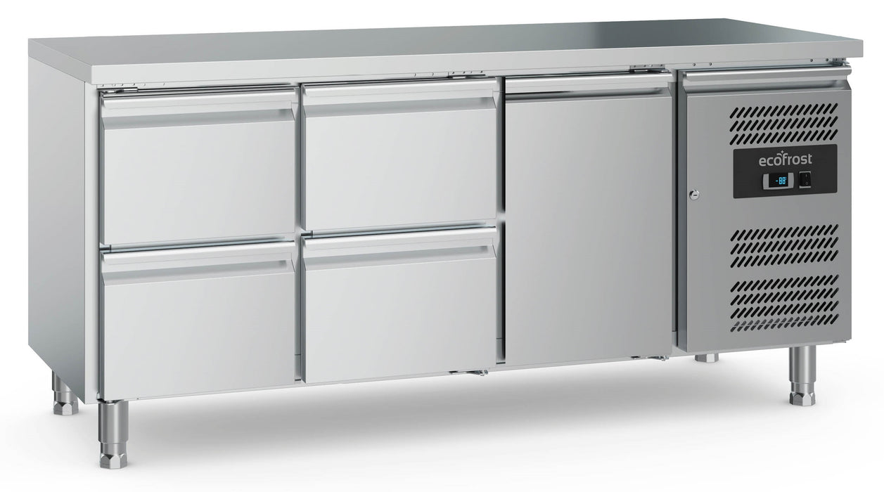 Ecofrost 700 Refrigerated Counter 1 Door And 4 Drawers With Adjustable Feet