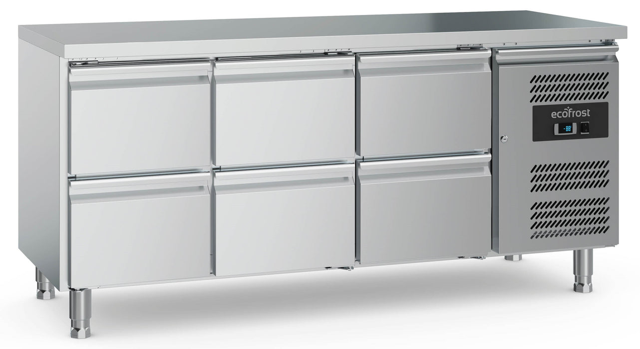 Ecofrost 700 Refrigerated Counter 6 Drawers With Adjustable Feet