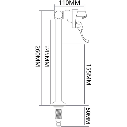 Pedestal Glass filler Faucet Deck mount 260mm Stainless steel |  8P01 Makfry
