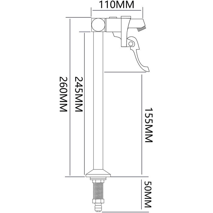 Pedestal Glass filler Faucet Deck mount 260mm Stainless steel |  8P01 Makfry