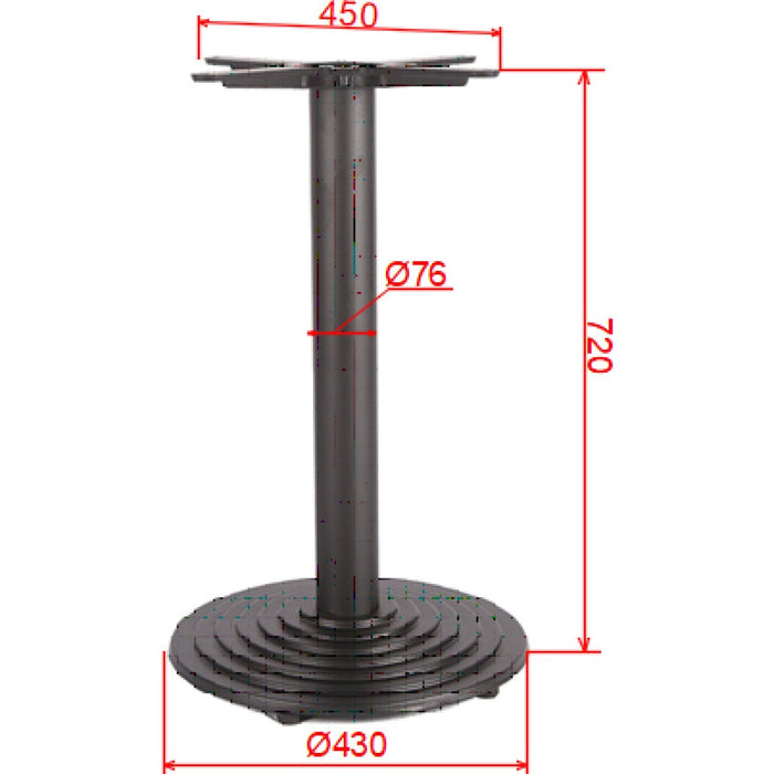 Black Cast Iron Table Base Round Ø430x720mm |  A006A Makfry
