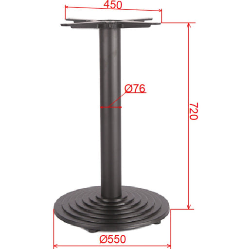 Black Cast Iron Table Base Round Ø550x720mm |  A006B Makfry