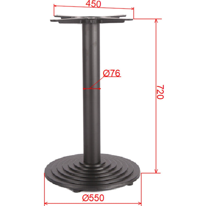 Black Cast Iron Table Base Round Ø550x720mm |  A006B Makfry