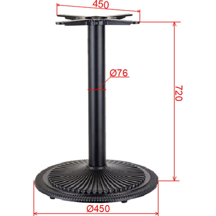 Black Cast Iron Table Base Round Ø550x720mm |  A007 Makfry