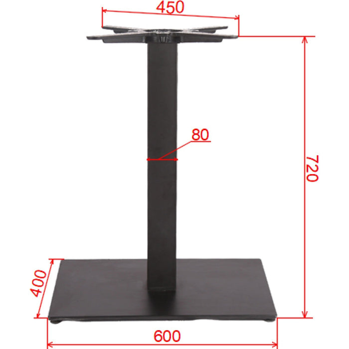 Black Cast Iron Table Base Square 600x400x720mm |  A040 Makfry