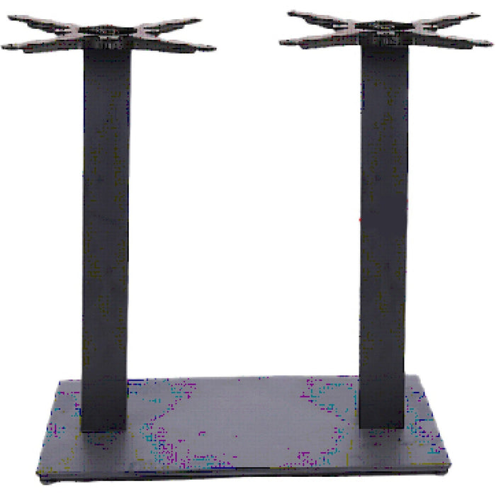 Black Cast Iron Twin Column Table Base Square 700x400x720mm |  A043A Makfry