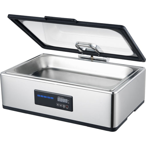 Chafing Dish Electric Heating Glass Lid Stainless Steel 9 Litres | Acfd9 L02 Makfry
