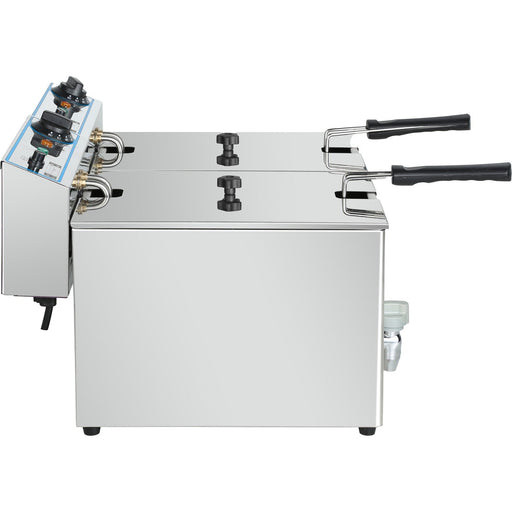 B Grade Commercial Electric Deep Fryer Countertop Double Tank 2x10 Litres 530x490x360mm | Afr008 B Grade Makfry