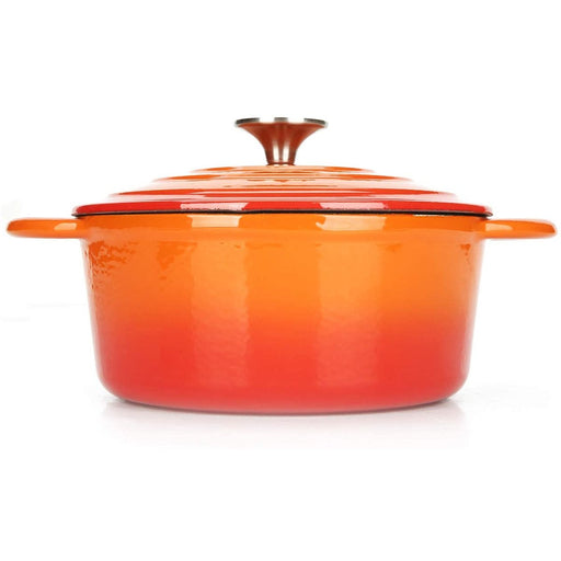 Enameled Cast iron Casserole Dish Round Orange ø24cm 4 litres |  A24DQO Makfry