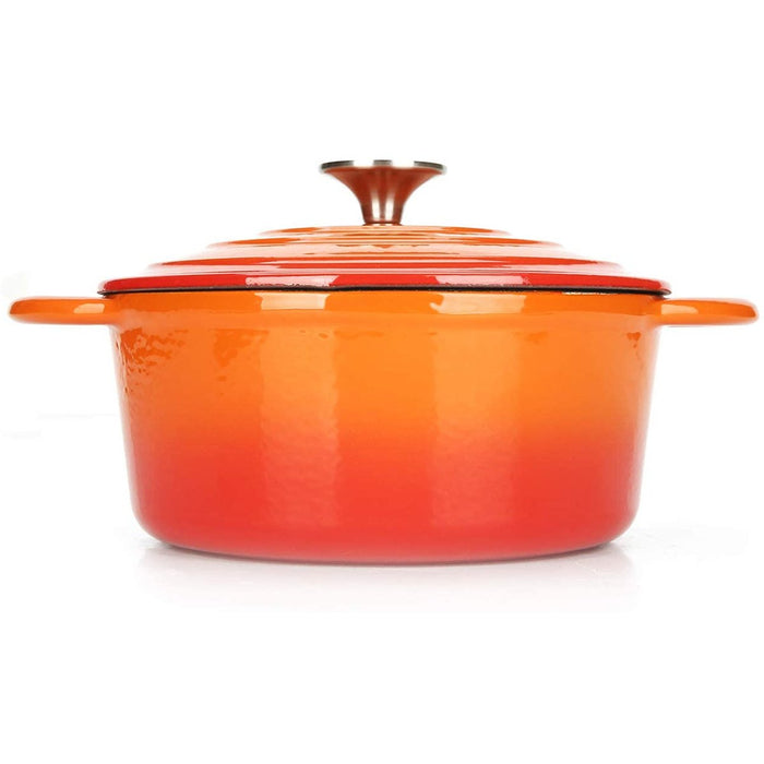 Enameled Cast iron Casserole Dish Round Orange ø24cm 4 litres |  A24DQO Makfry