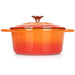 Enameled Cast iron Casserole Dish Round Orange ø24cm 4 litres |  A24DQO Makfry