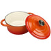 Enameled Cast iron Casserole Dish Round Orange ø24cm 4 litres |  A24DQO Makfry