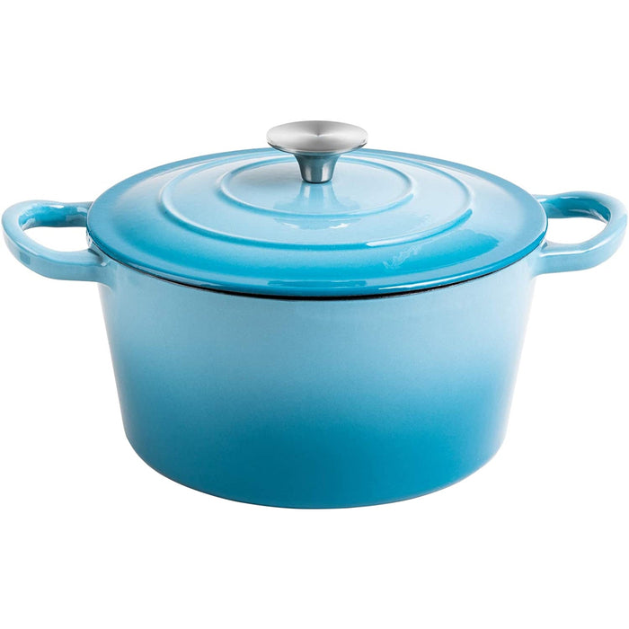 Enameled Cast iron Casserole Dish Round Turquiose ø26cm 5 litres |  A26DQT Makfry