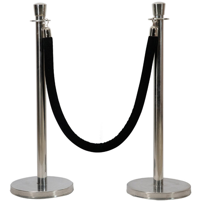 2pcs Rope Stanchion with Curved top 320x950mm Silver |  AX208