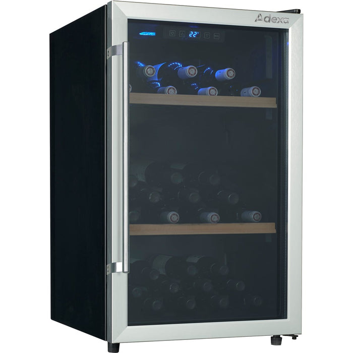 Professional Glass Front Wine Cooler 130L Black/Silver|  AXW130