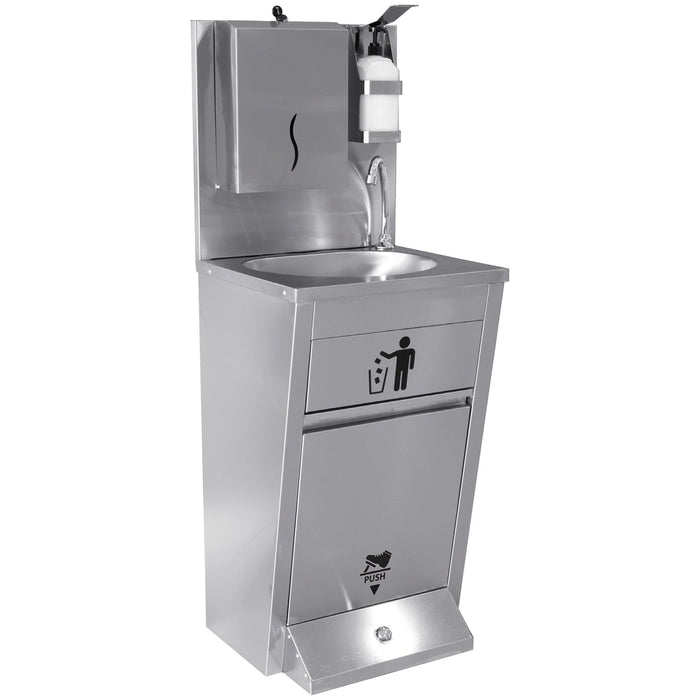 B Grade Handwash Station With Waste Basket &Amp; Napkin Dispenser &Amp; Soap Dispenser Holder Foot Operated Stainless Steel Height 1350mm | Ayk002 B Grade Makfry