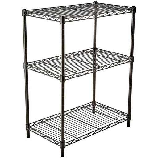 Light Duty Shelving Unit Mini 3 Tier Rack 270kg Width 600mm Depth 350mm Height 900mm Black Wire |  AZON202 Makfry