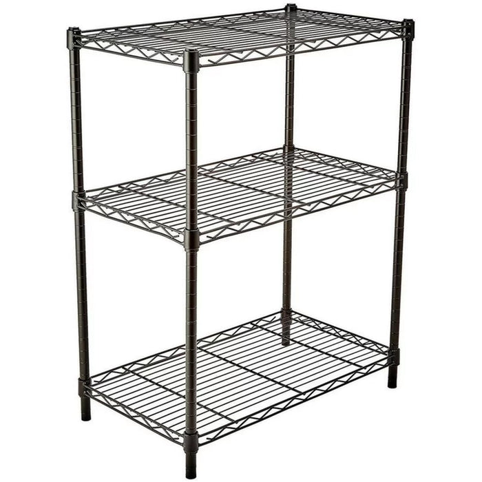 Light Duty Shelving Unit Mini 3 Tier Rack 270kg Width 600mm Depth 350mm Height 900mm Black Wire |  AZON202 Makfry