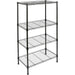 Light Duty Shelving Unit Mini 4 Tier Rack 360kg Width 600mm Depth 350mm Height 1200mm Black Wire |  AZON206 Makfry