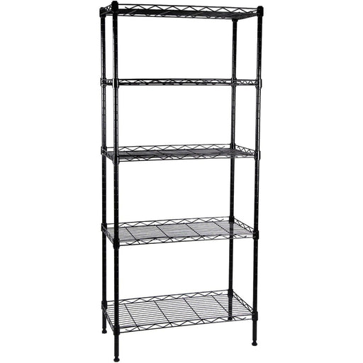 Light Duty Shelving Unit Mini 5 Tier Rack 450kg Width 600mm Depth 350mm Height 1500mm Black Wire |  AZON210 Makfry
