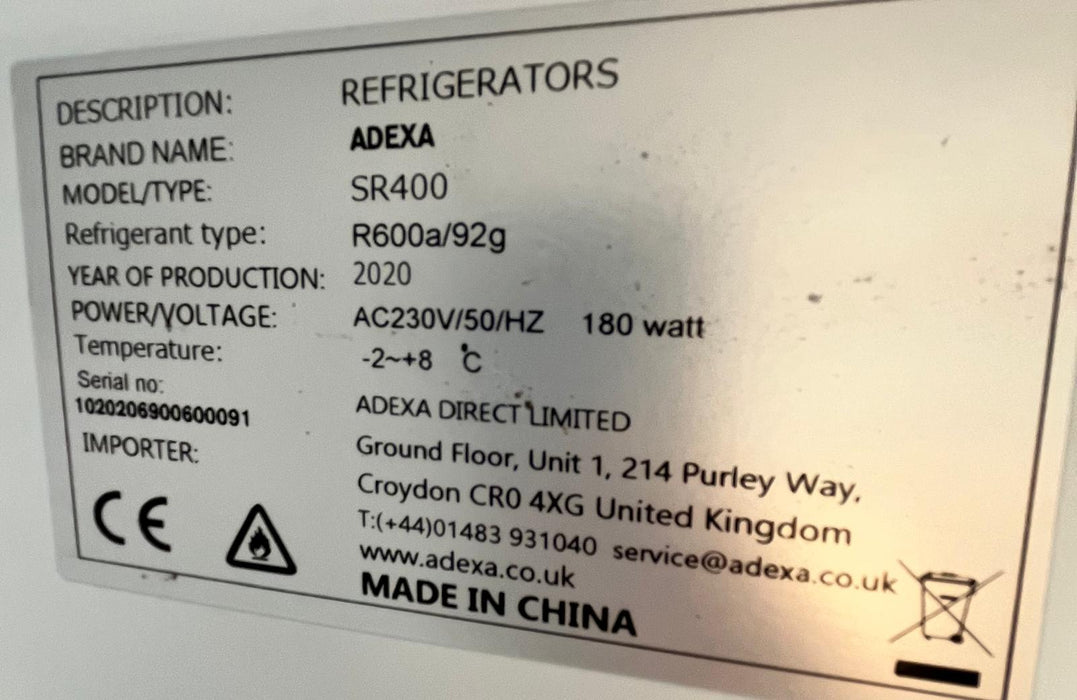 Commercial Refrigerator Upright cabinet 400 litres Stainless Steel -Refurbished Canmac Refurbished