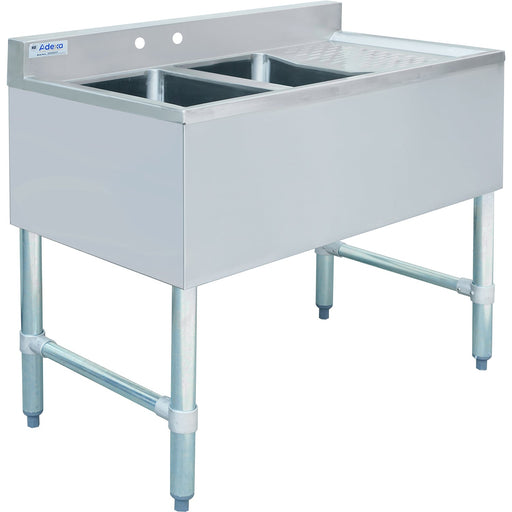 Commercial Bar Sink With Backsplash 2 Bowls Left 914x470x762mm | Bar2 B36 R Makfry
