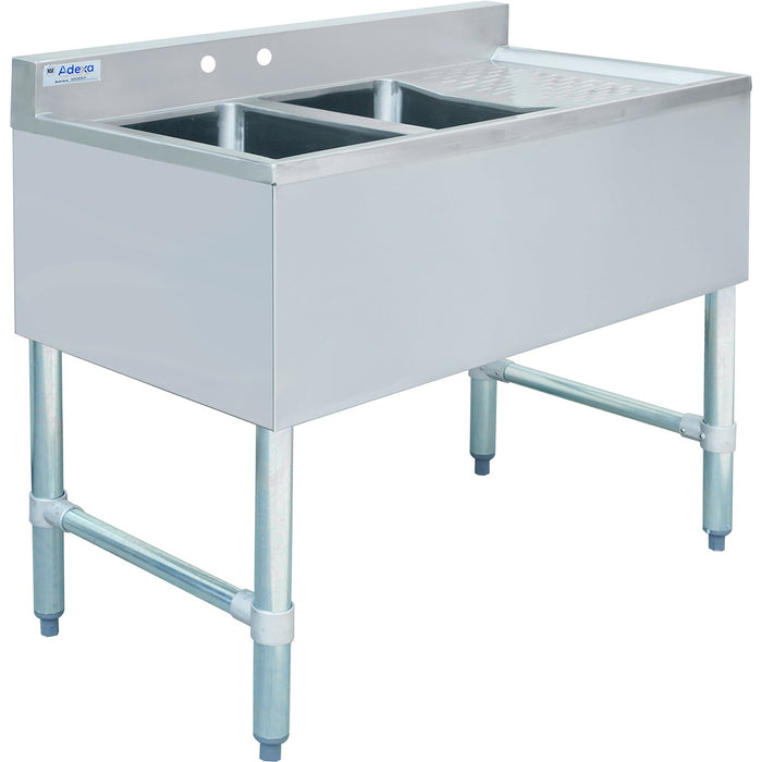 Commercial Bar Sink With Backsplash 2 Bowls Left 914x470x762mm | Bar2 B36 R Makfry