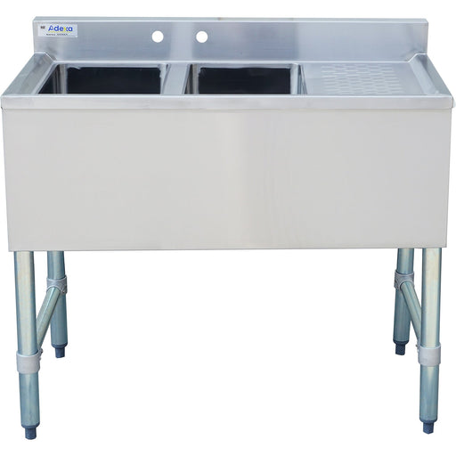 Commercial Bar Sink With Backsplash 2 Bowls Left 914x470x762mm | Bar2 B36 R Makfry