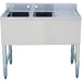 Commercial Bar Sink With Backsplash 2 Bowls Left 914x470x762mm | Bar2 B36 R Makfry