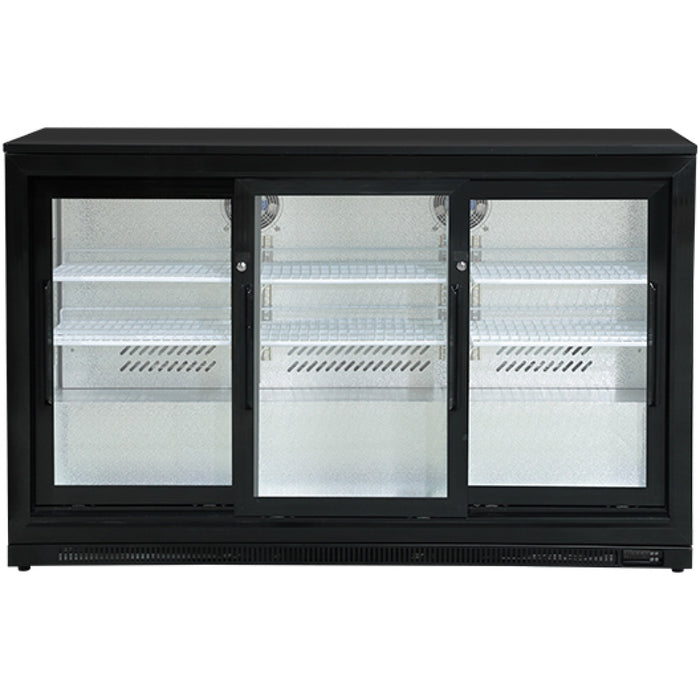 Back bar cooler 3 Sliding doors 300 litres Black |  BBC3S