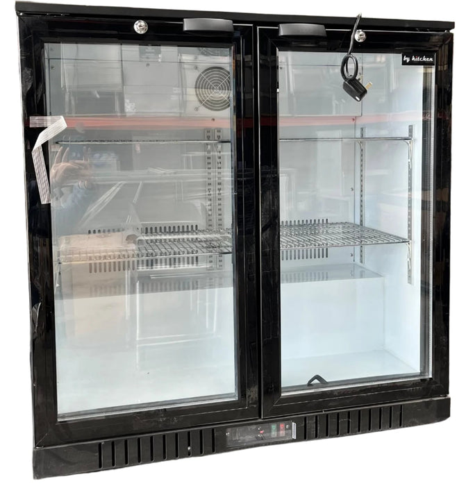 Back Bar Cooler 2 Doors 208 litres Black-Refurbished Canmac Refurbished