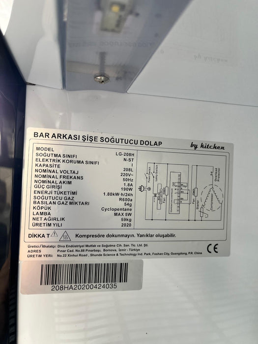 Back Bar Cooler 2 Doors 208 litres Black-Refurbished Canmac Refurbished