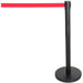 Black Barrier Post with Red Retractable Belt 2m |  BBP01AR Makfry